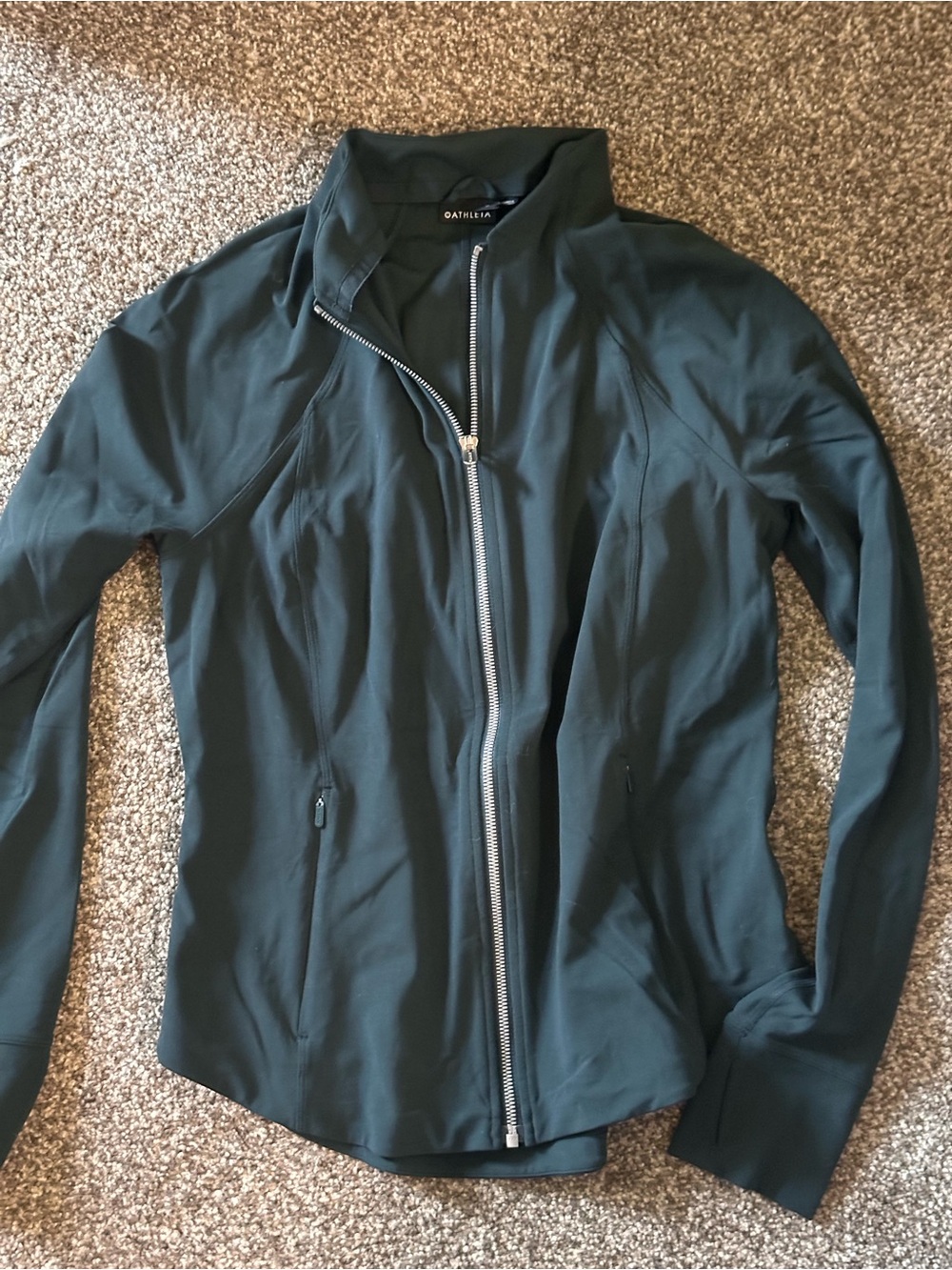 Athleta Forest Green Full-Zip Utility Jacket